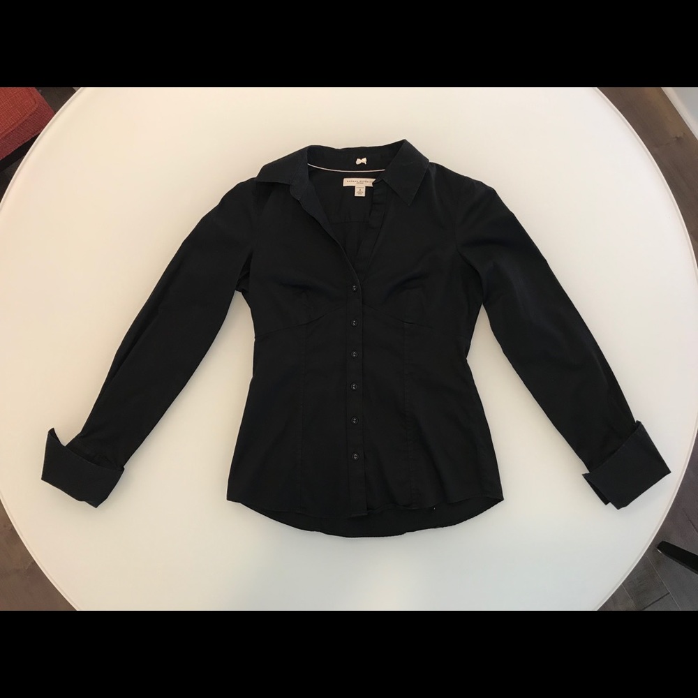 Banana Republic black button down shirt size 4